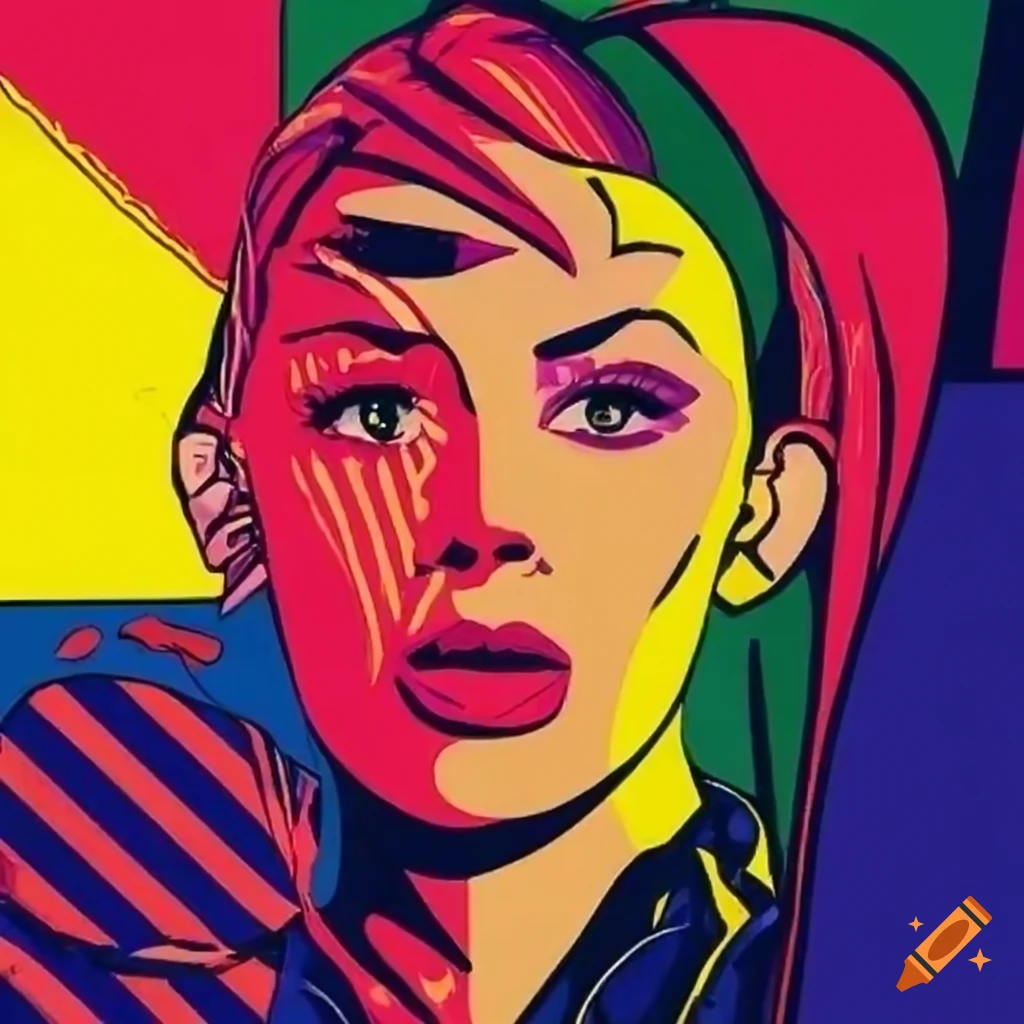 Vibrant pop art collage with bold colors and comic book aesthetic on ...