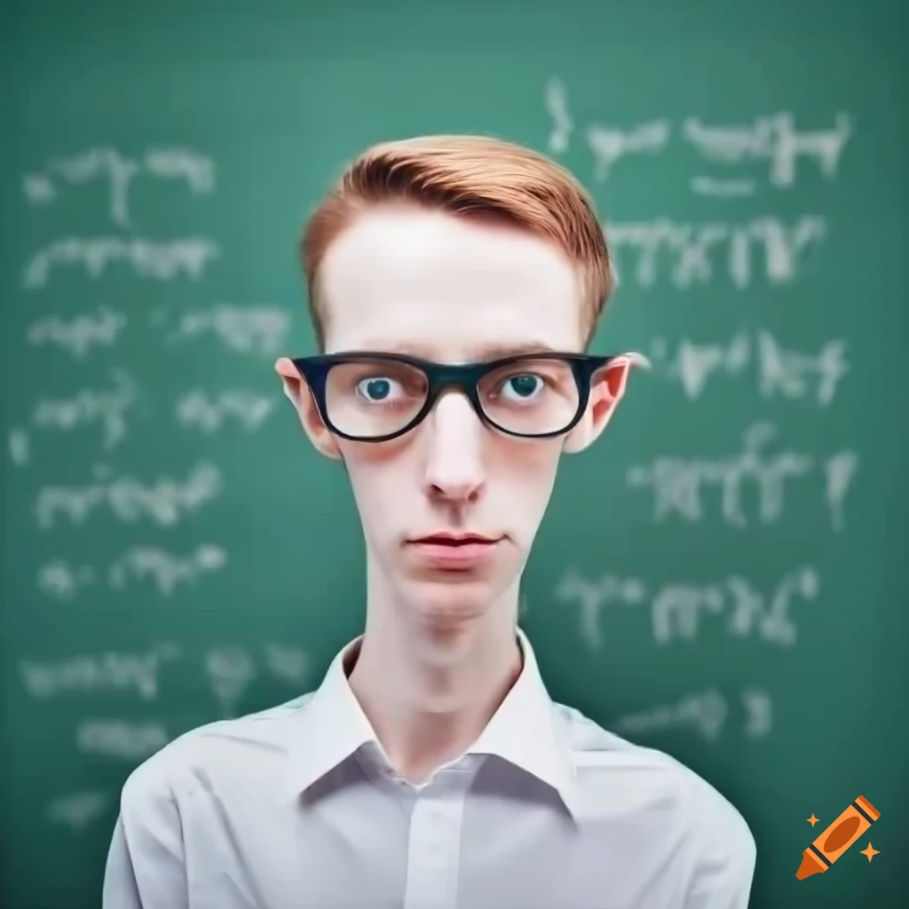 Male teacher with glasses in a classroom on Craiyon