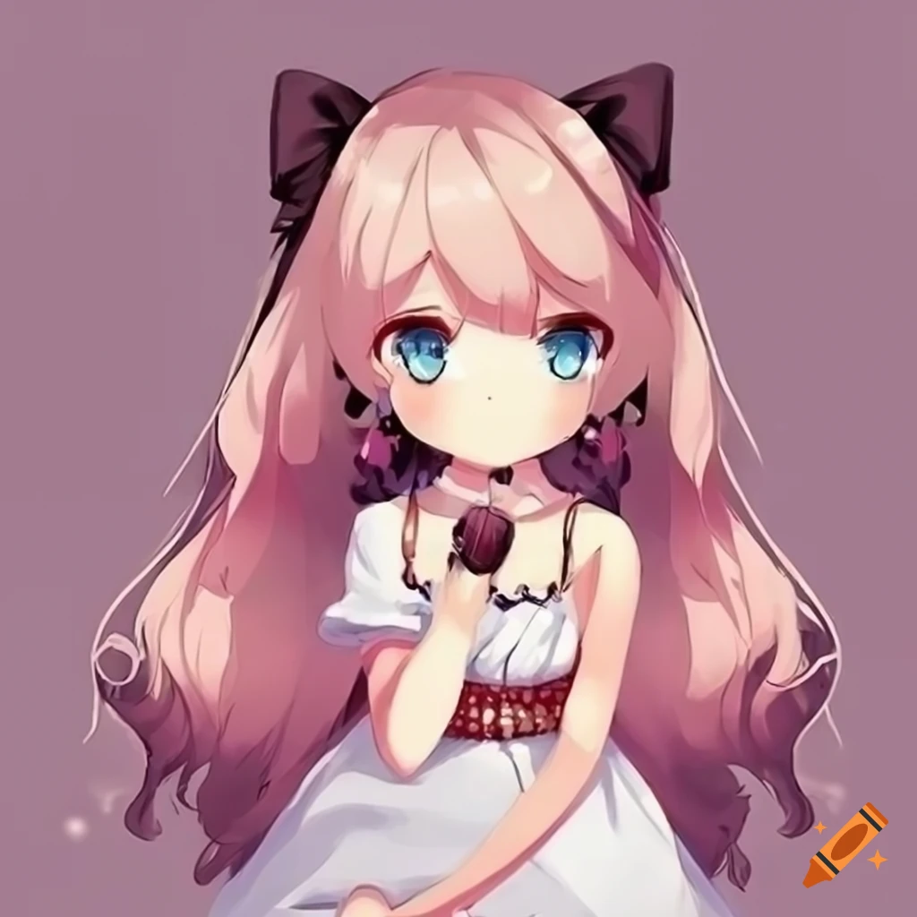 Anime Girl with Pink Eyes Sticker - Free Download Anime Sticker