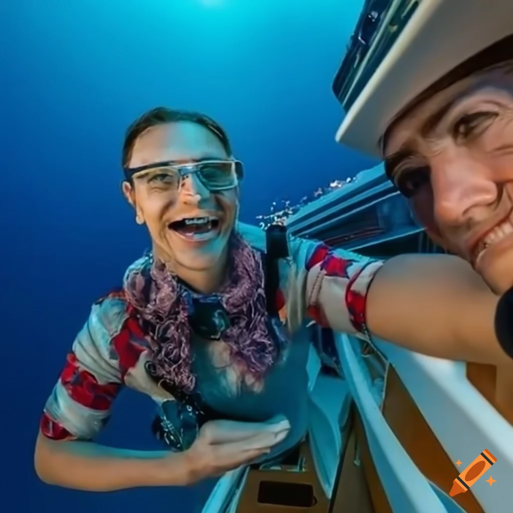 captain taking a selfie on a cruise ship