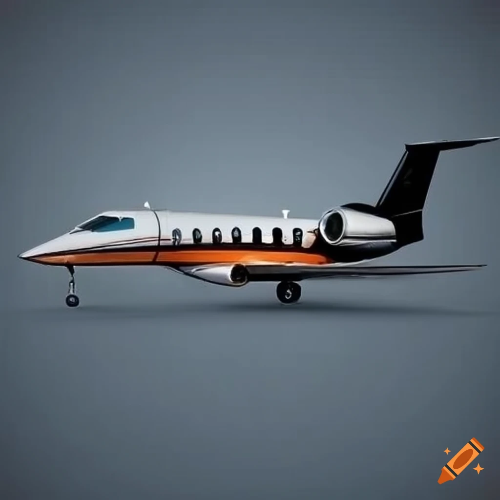 black private jet with orange stripe