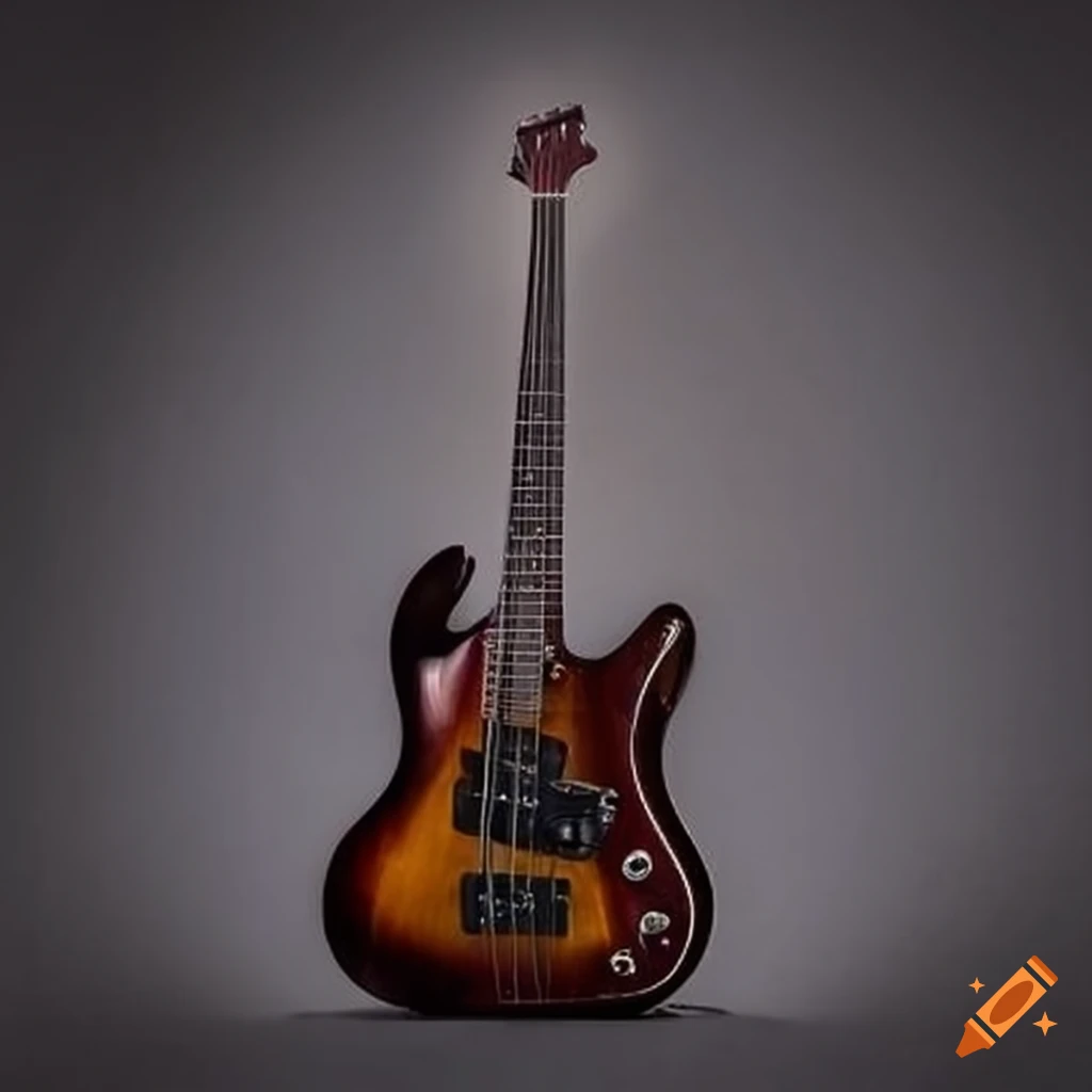 Drawing of a classiclooking bass guitar on Craiyon