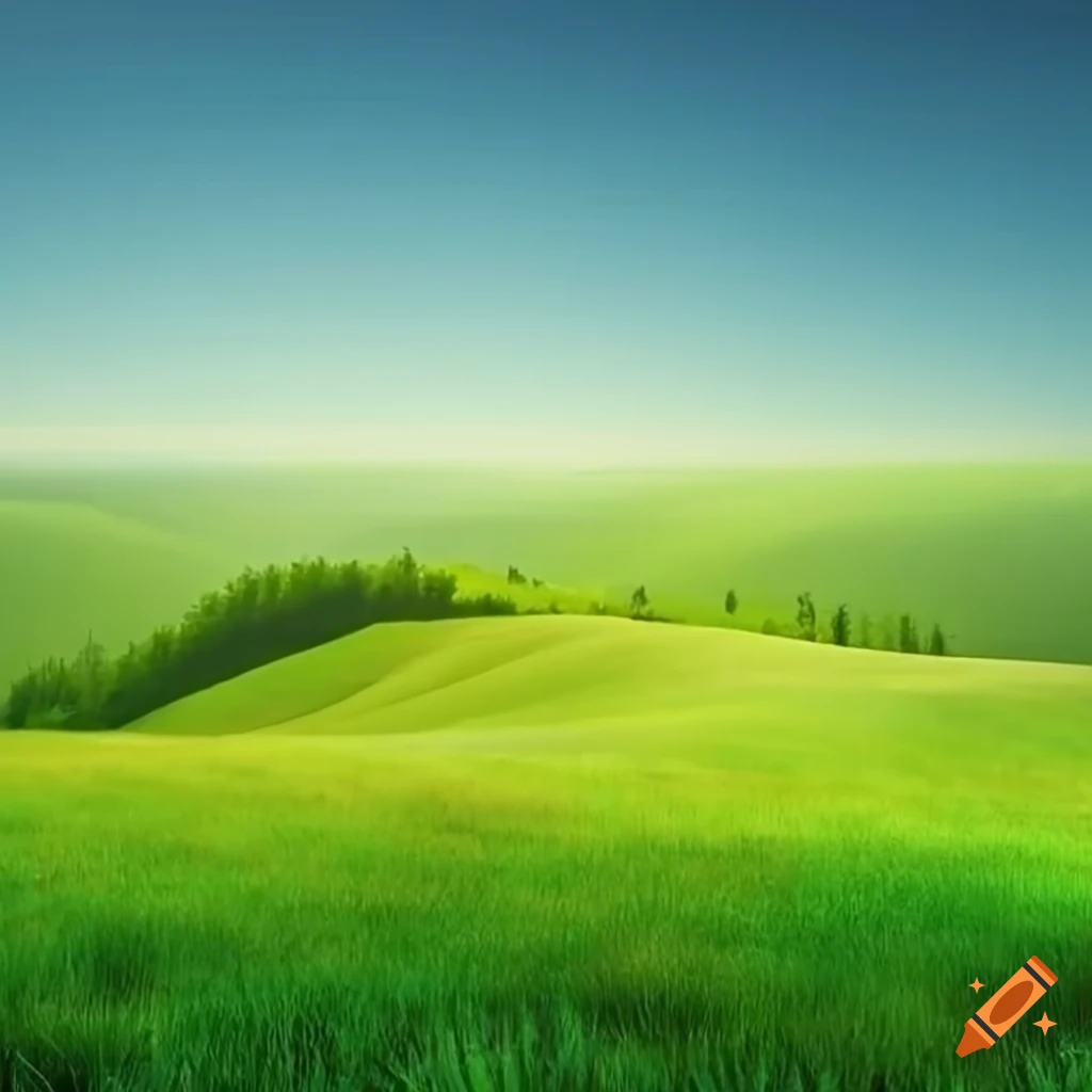 scenic view of green hills under a blue sky