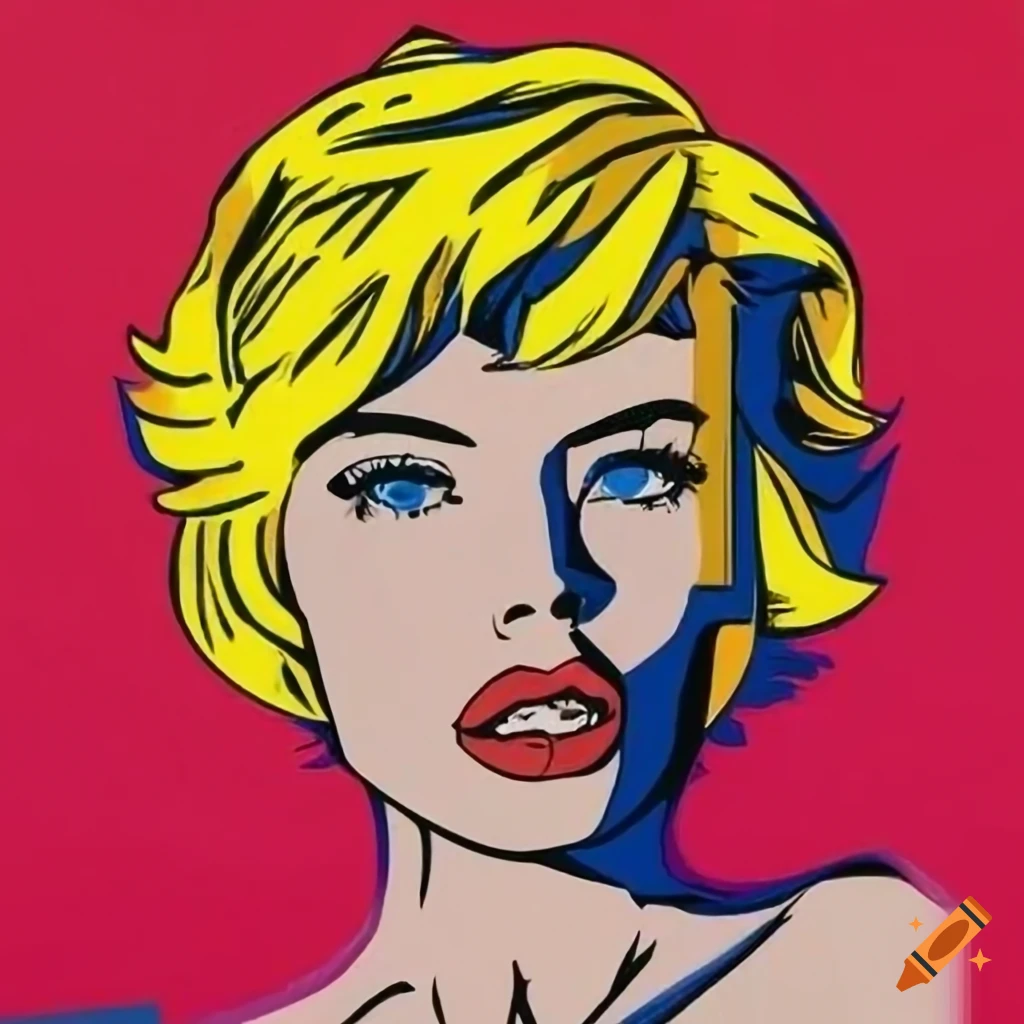 vibrant pop art collage inspired by Roy Lichtenstein