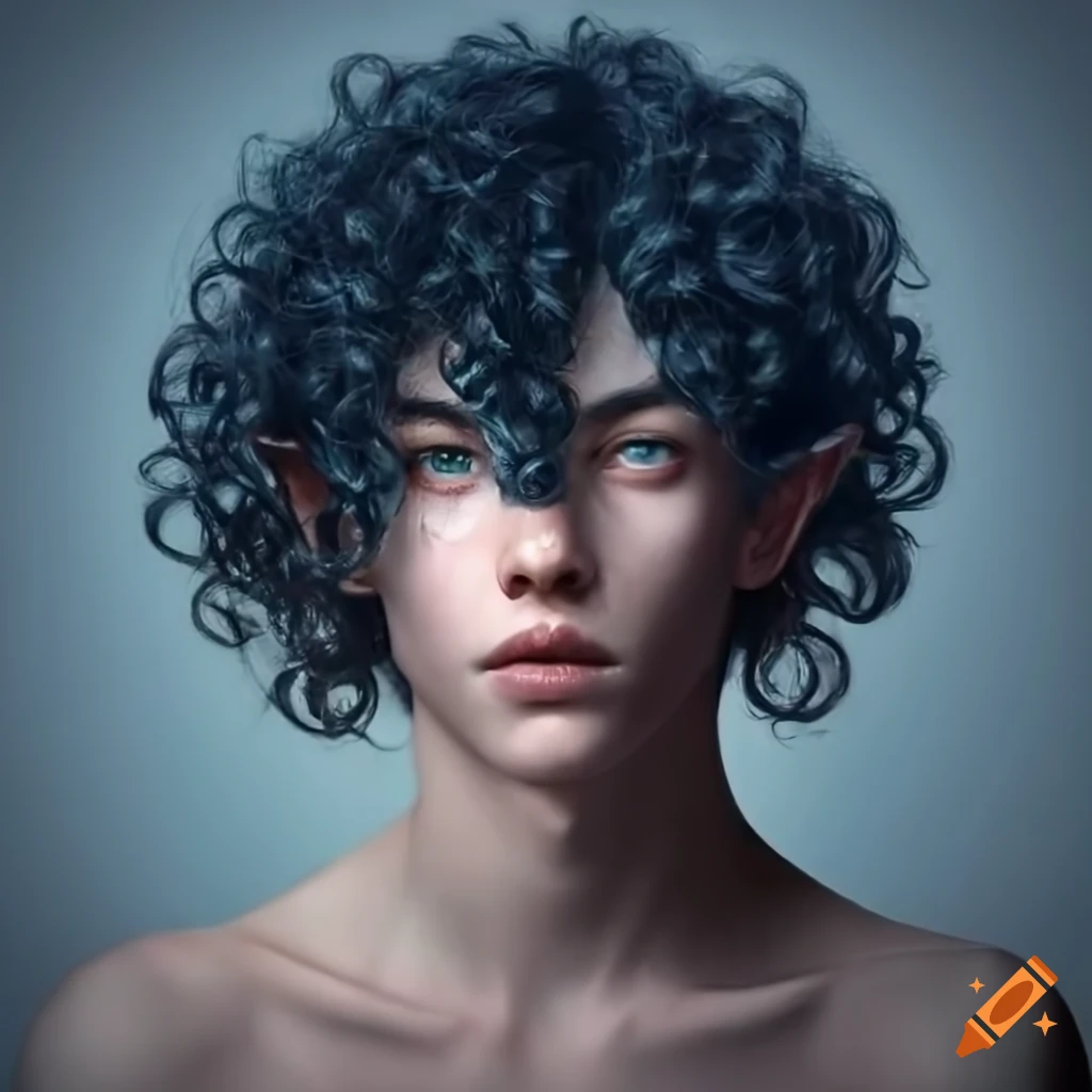 Portrait of a beautiful young male elf on Craiyon