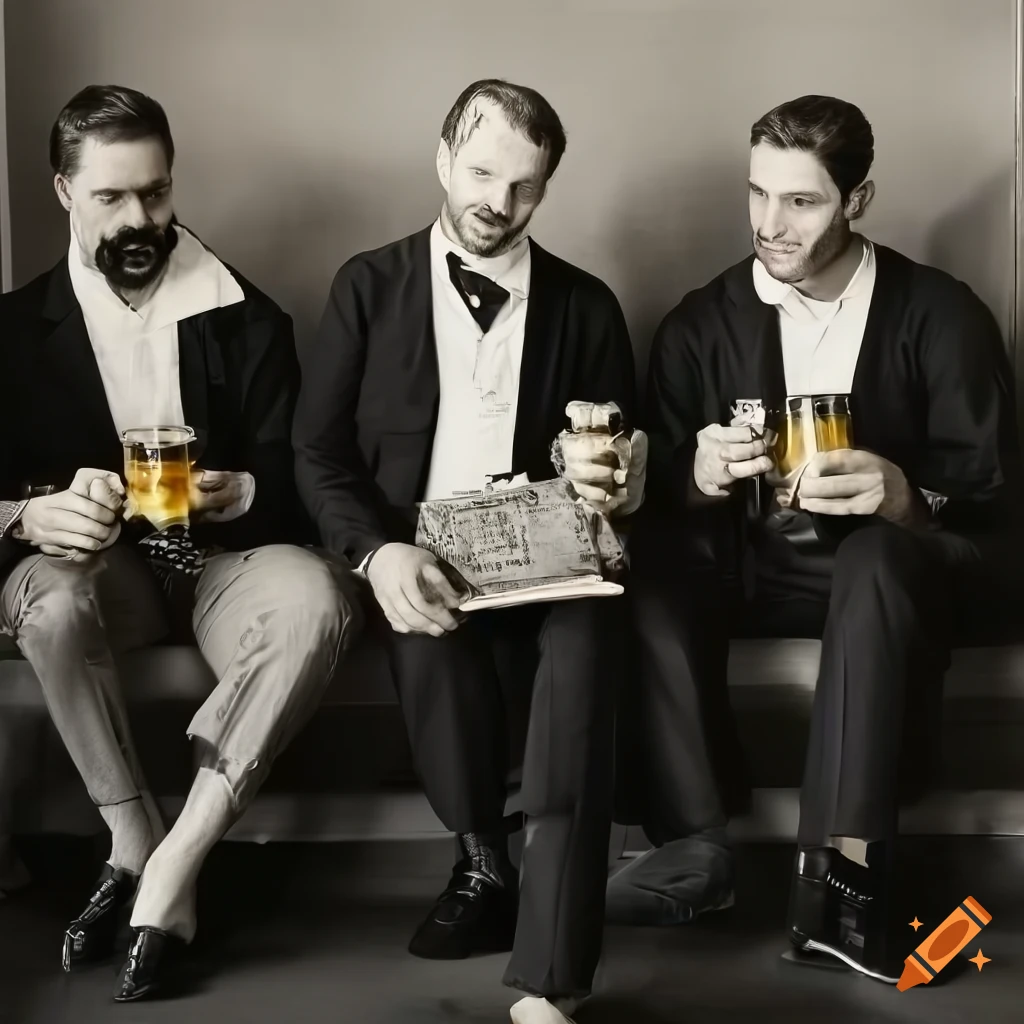 three young philosopher men having a discussion