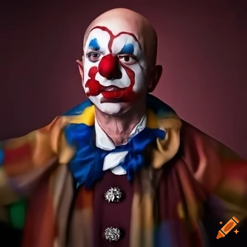painting of Jeff Bezos as a clown