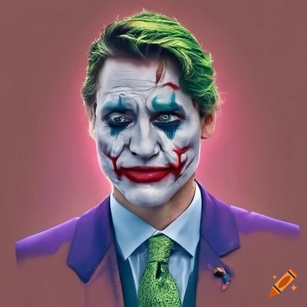 Justin Trudeau With Joker Makeup On Craiyon