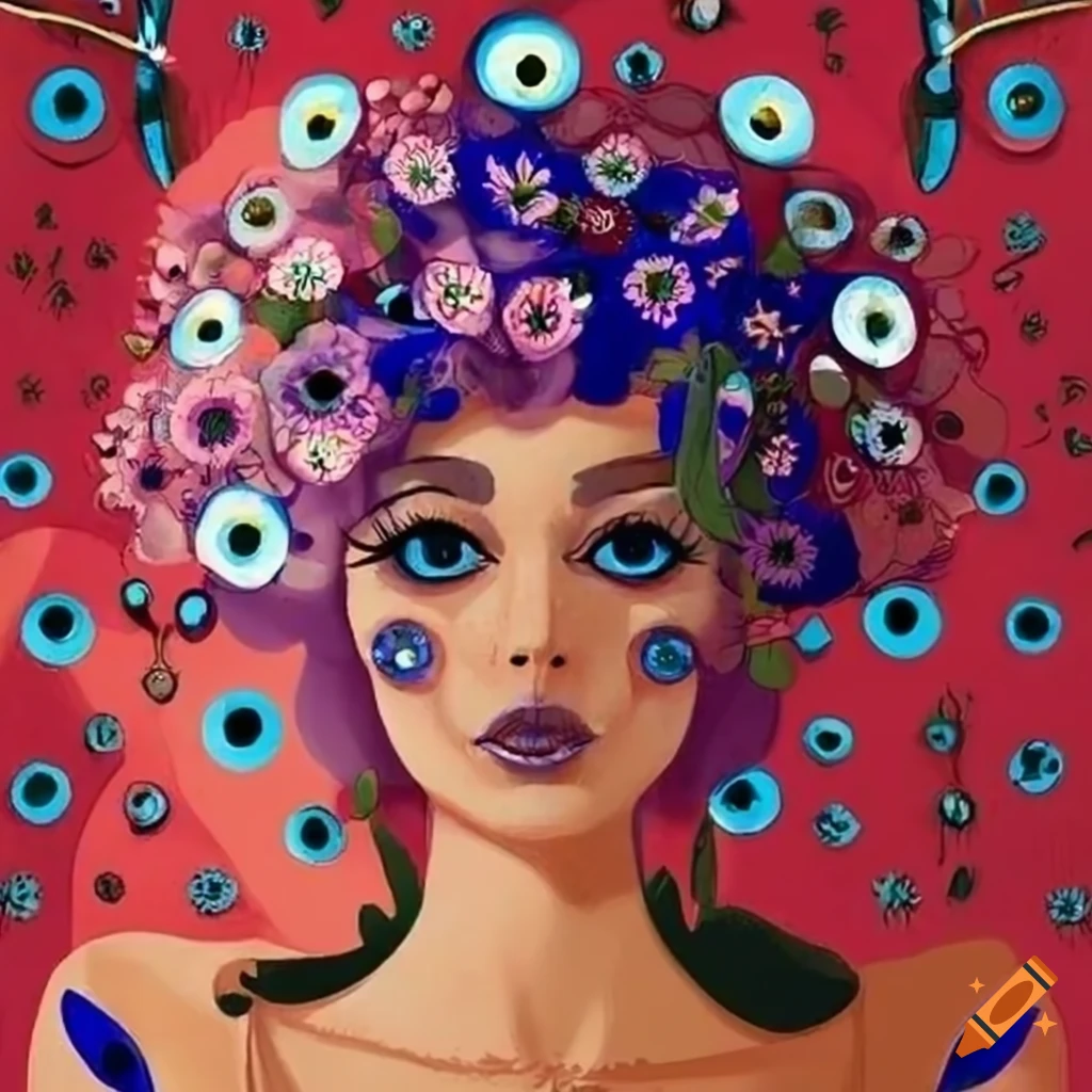 cover of a self-care journal with evil eye and flowers