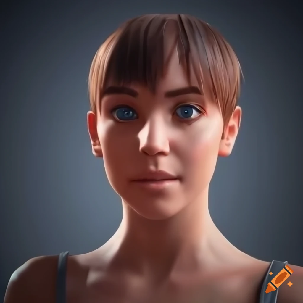 portrait of a happy young woman with turquoise eyes
