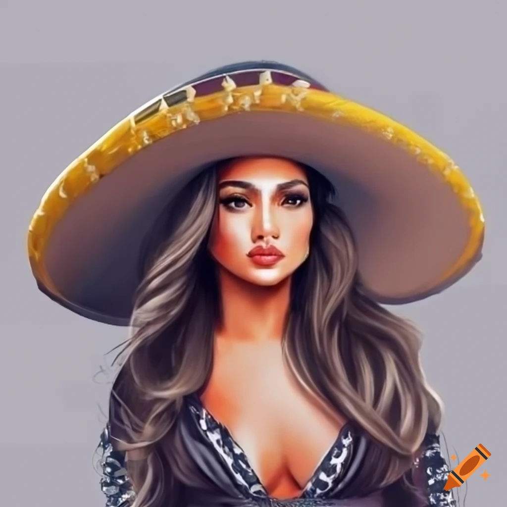 sketch of a young female mariachi