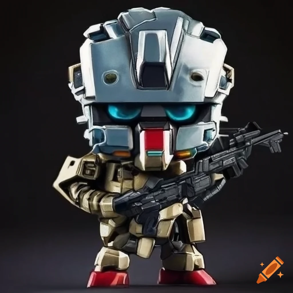metallic chibi gundam with wings