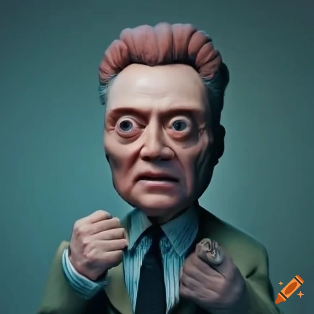 Claymation of christopher walken on Craiyon
