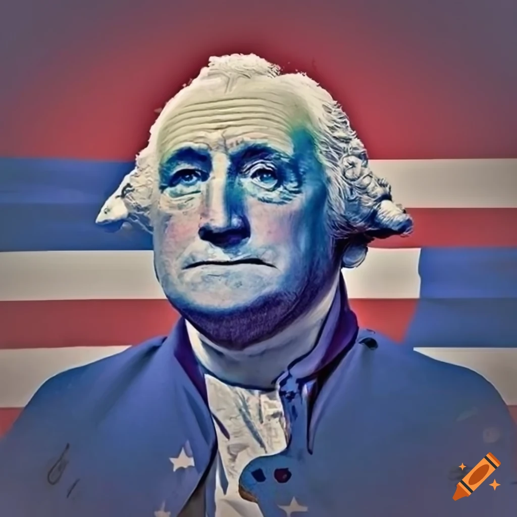 Colorful patriotic campaign poster for george washington