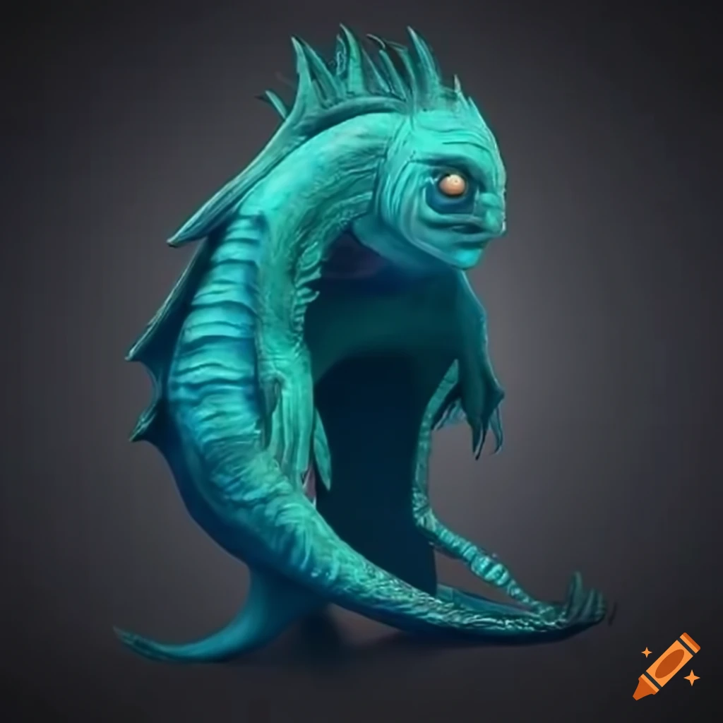 Pixar style Sea Monster With Gills On Craiyon
