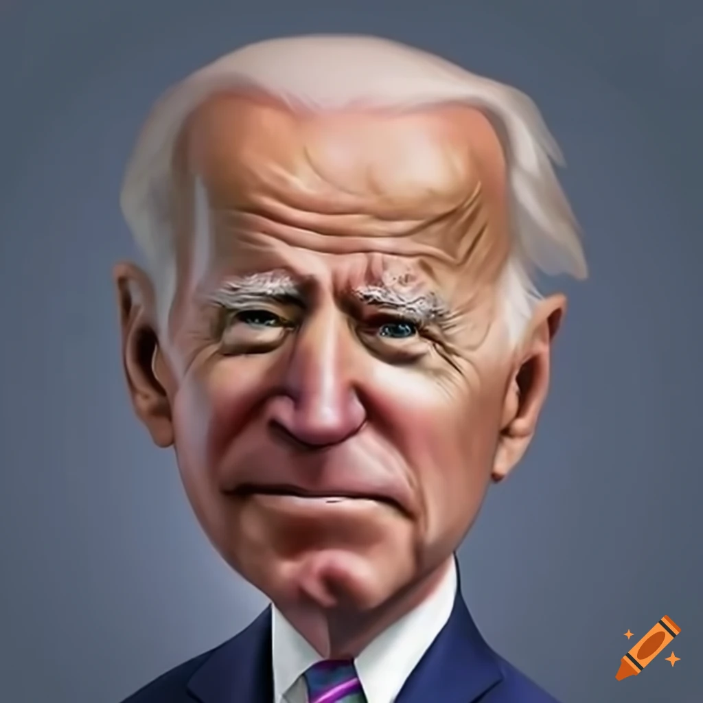 Caricature of joe biden with an angry expression
