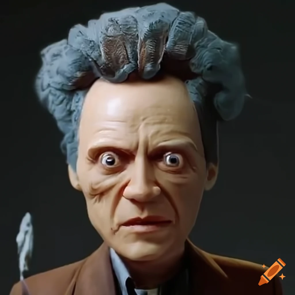 Claymation depiction of christopher walken on Craiyon