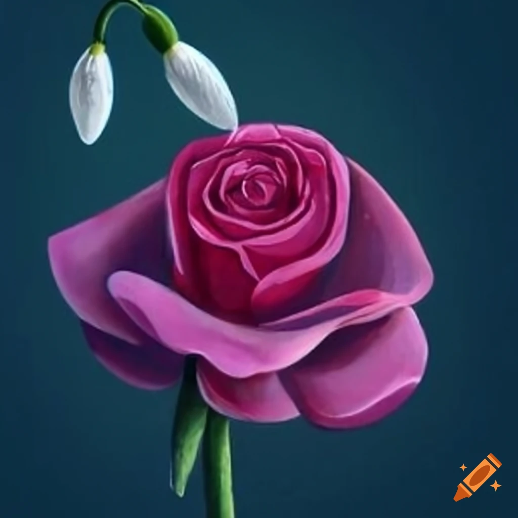 floral arrangement of roses and snowdrops