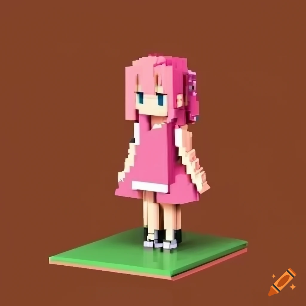 Pixel art of signal anime girl on Craiyon