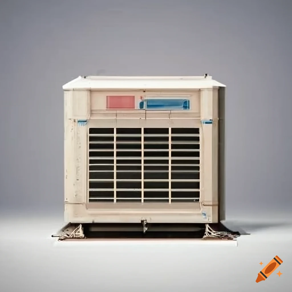 Horizontal view of old air conditioning units