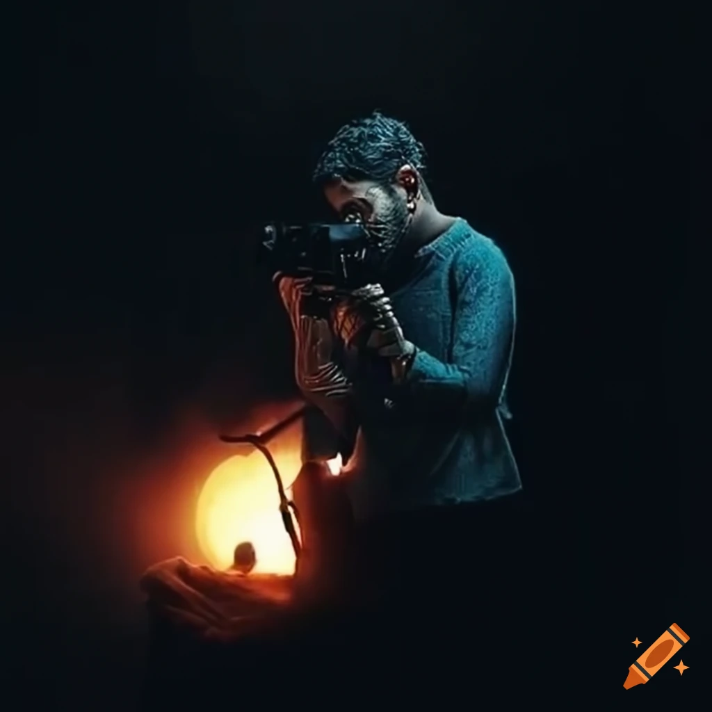 passionate filmmaker directing a scene