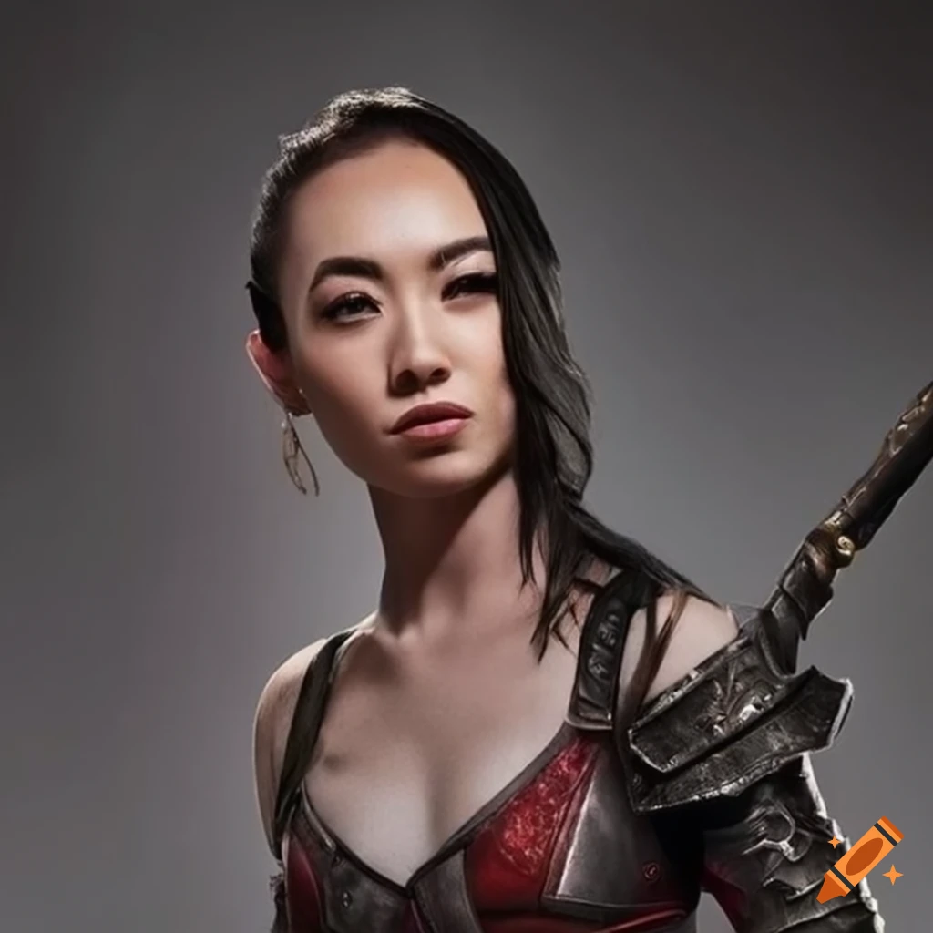 Cara gee in a warrior outfit ready for battle on Craiyon