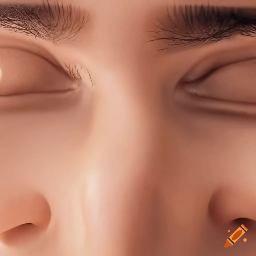 Closeup of closed eyes after cosmetic surgery