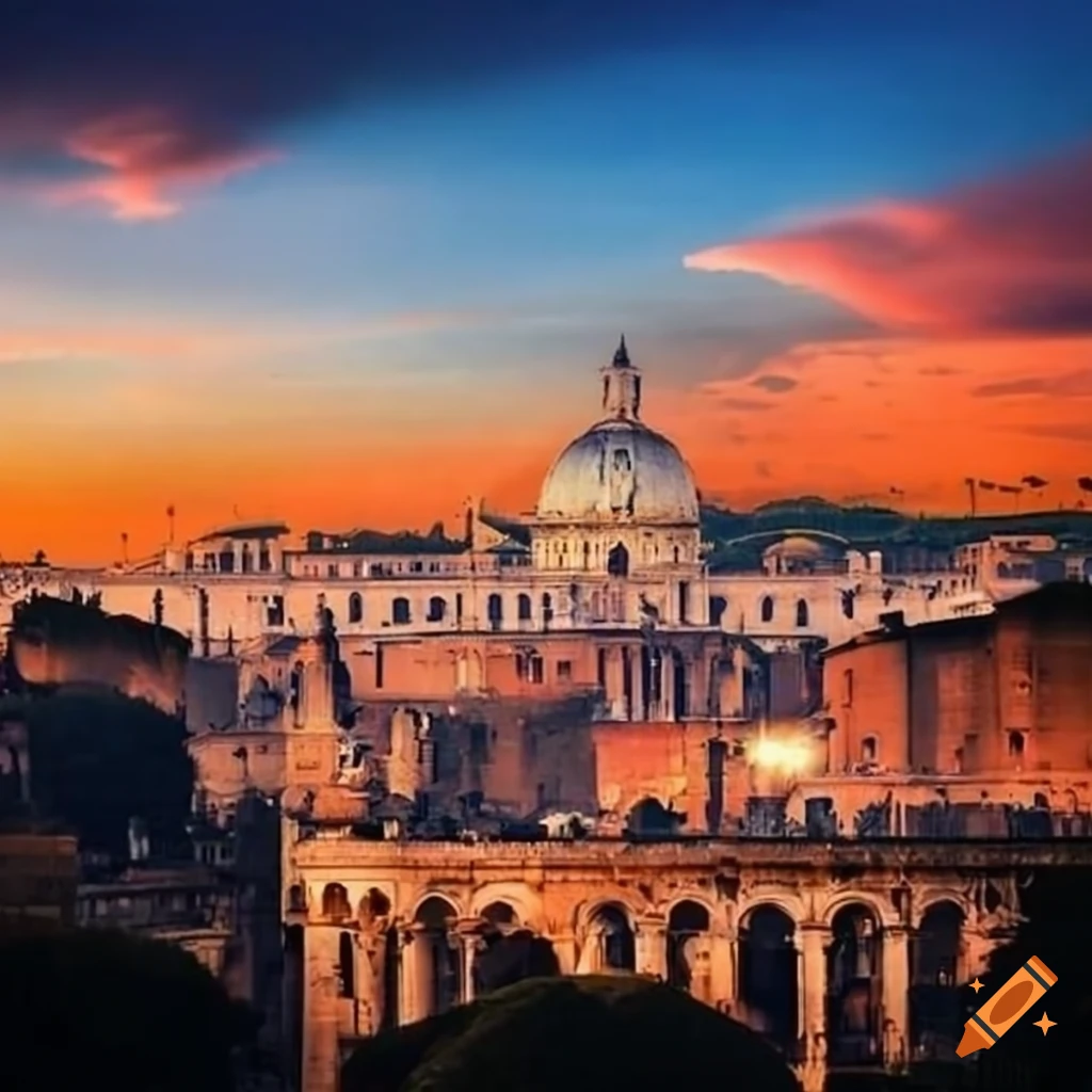 View of rome's iconic landmarks
