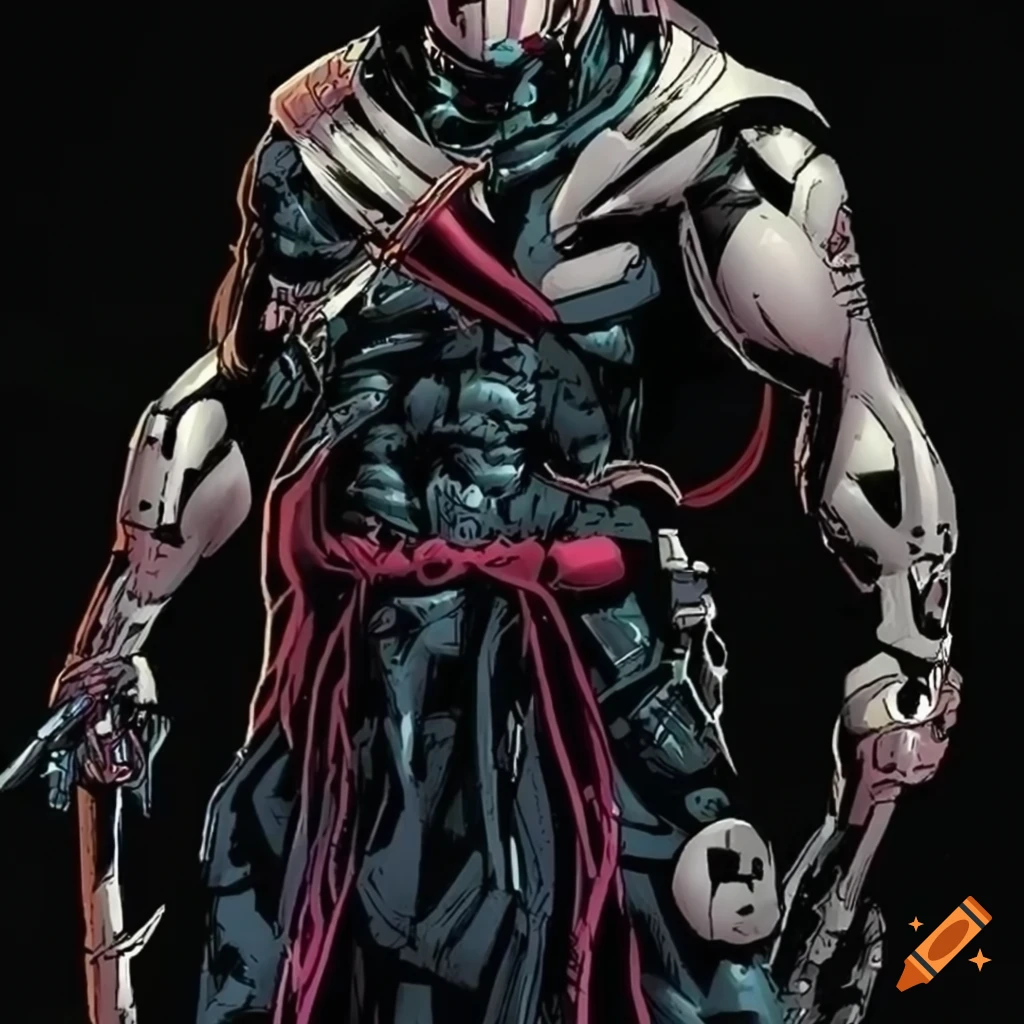 cyborg Ninja with comic style