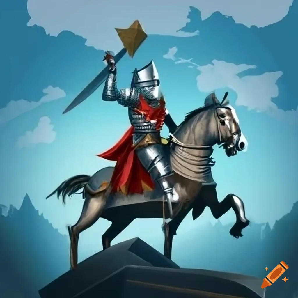 medieval roller coaster with a knight on a horse