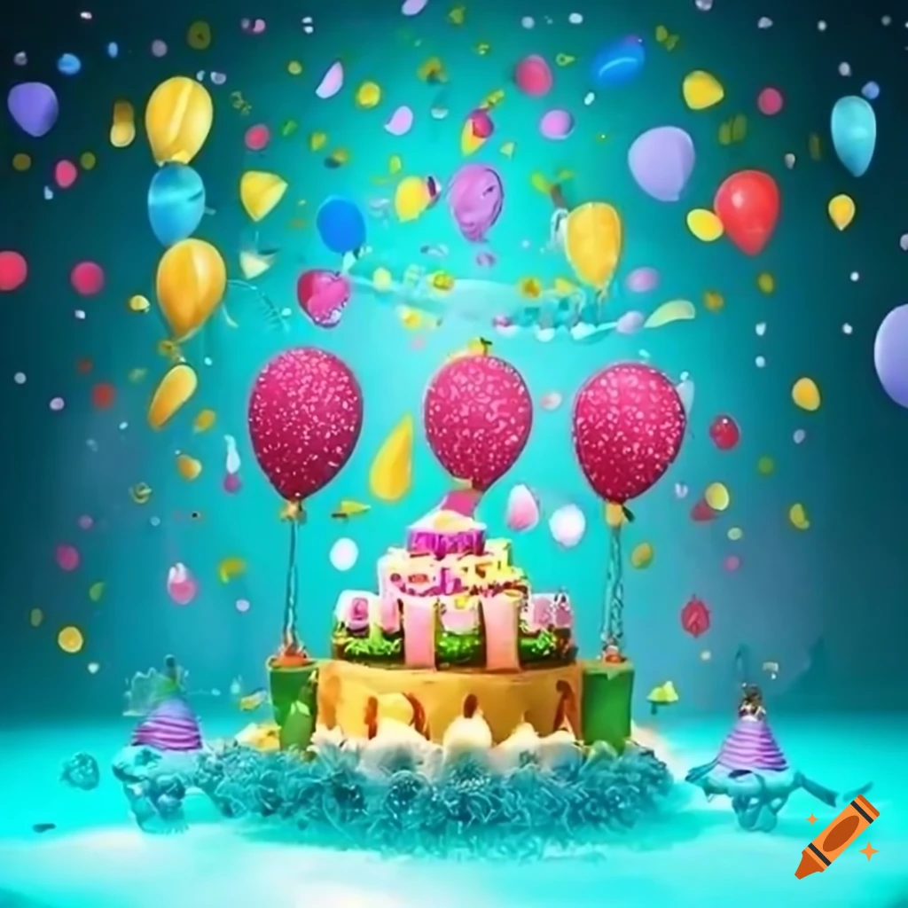 Balloon filled Stage Background For Cocomelon themed Birthday Party On 