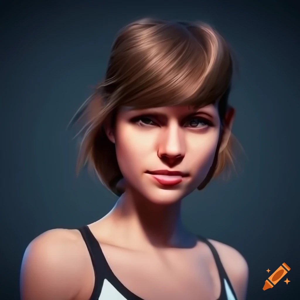 portrait of a young woman with short brown hair and turquoise eyes