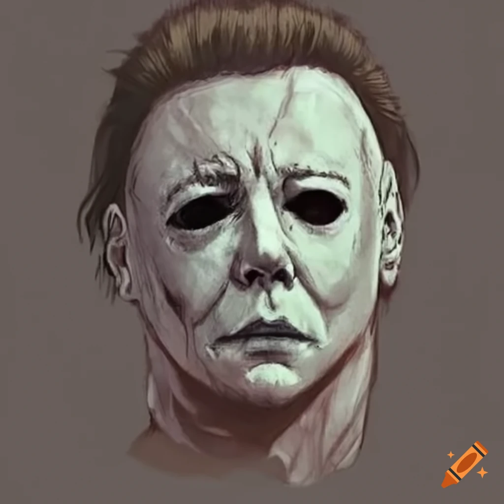 Sketch of michael myers from a witness testimony on Craiyon