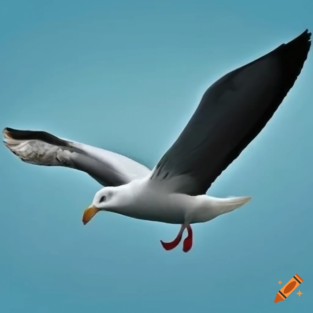 letter E with a seagull