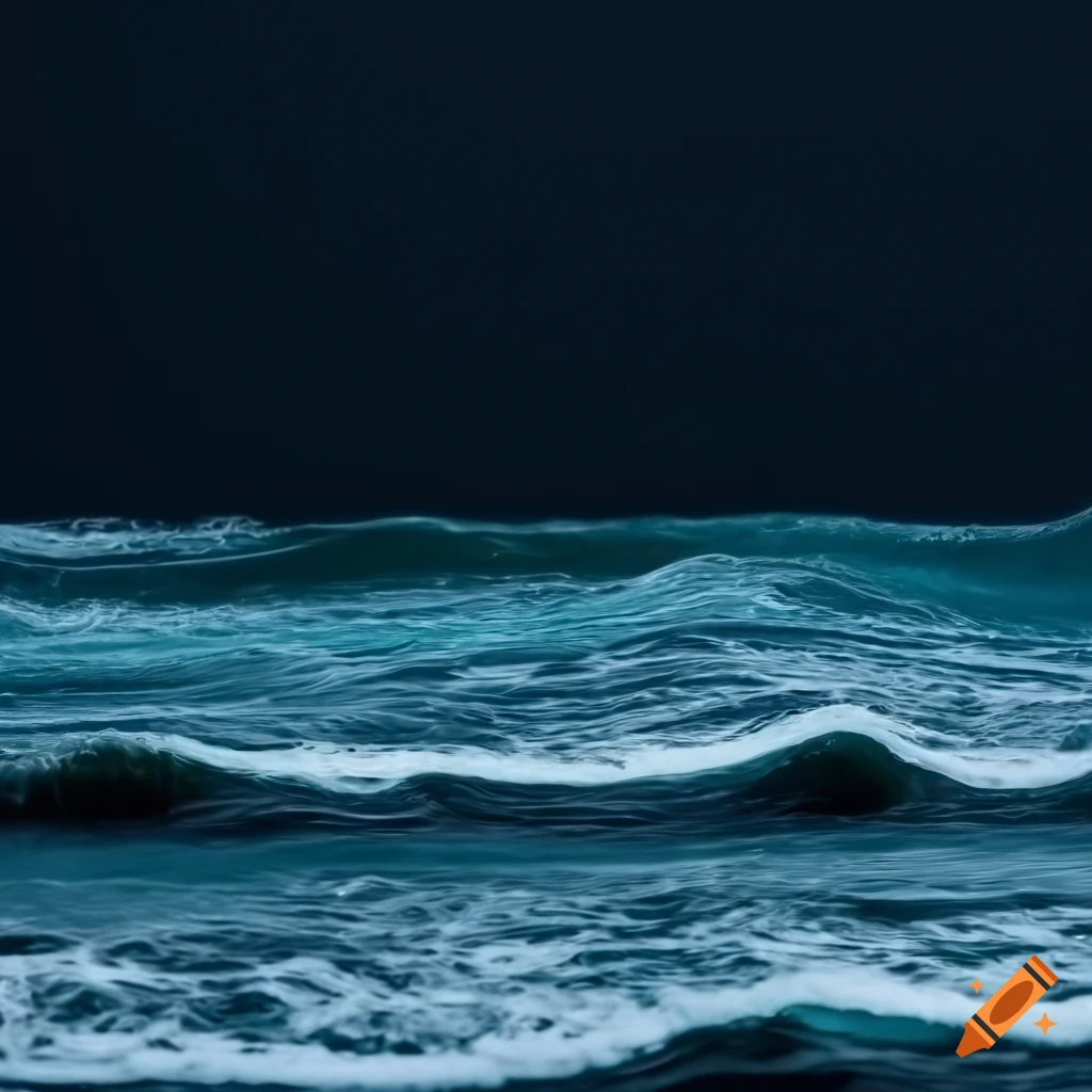 abstract depiction of ocean waves on black background