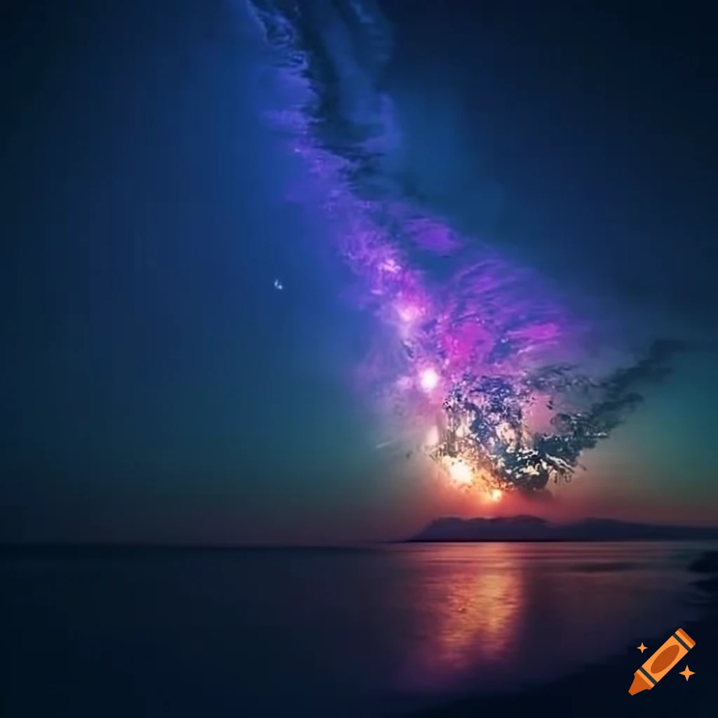 galactic beach scene