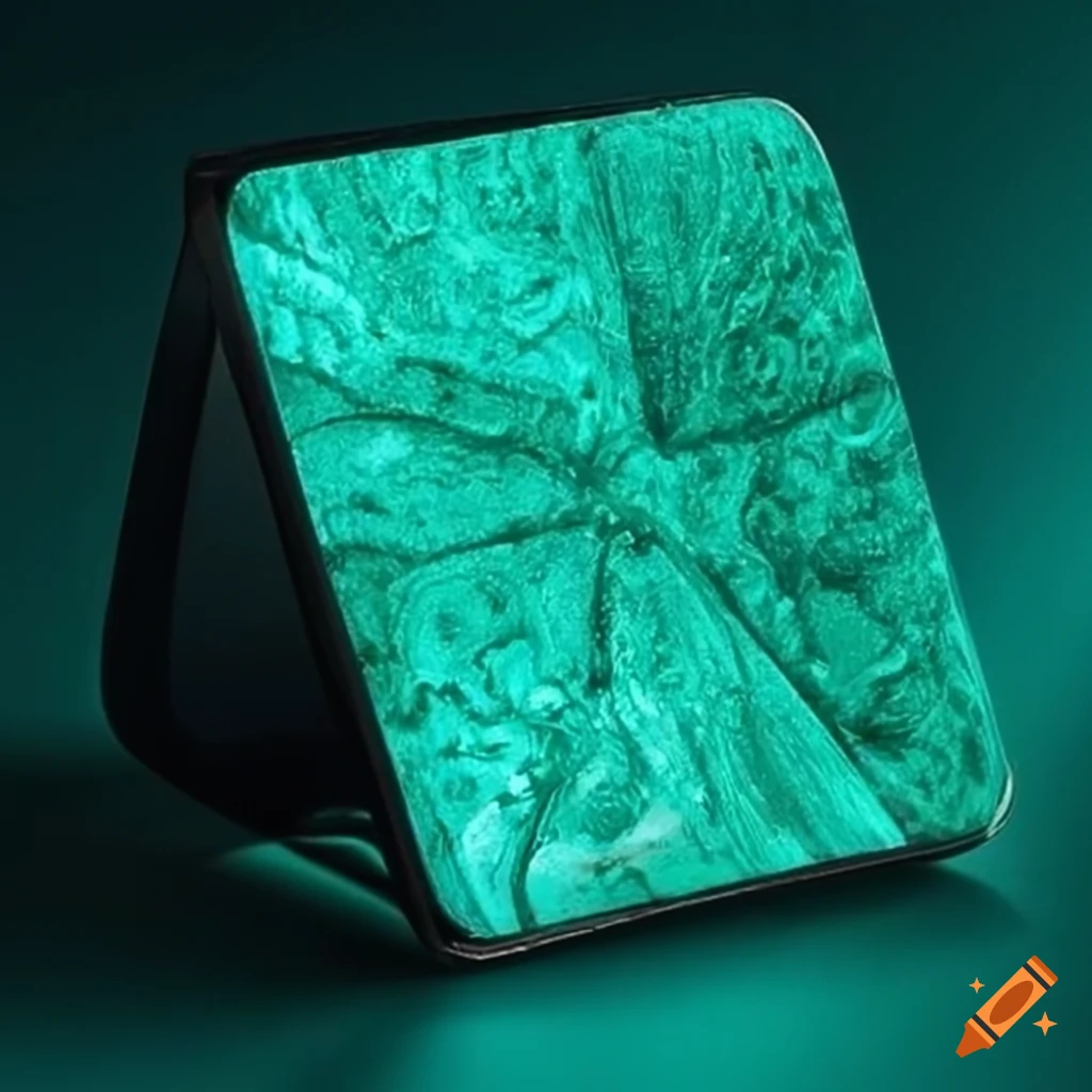 colorless compact powder in luxury malachite packaging