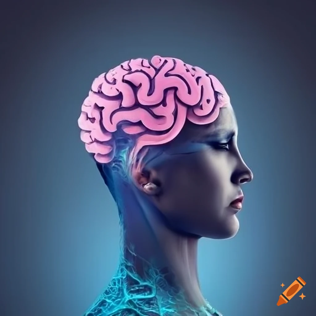 Conceptual image of human mind and design on craiyon