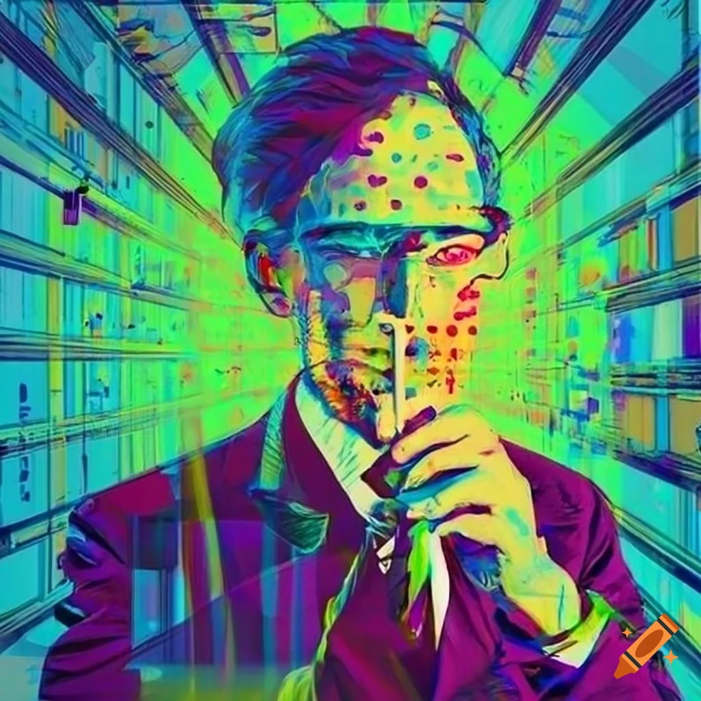 pop art scientist in a futuristic laboratory