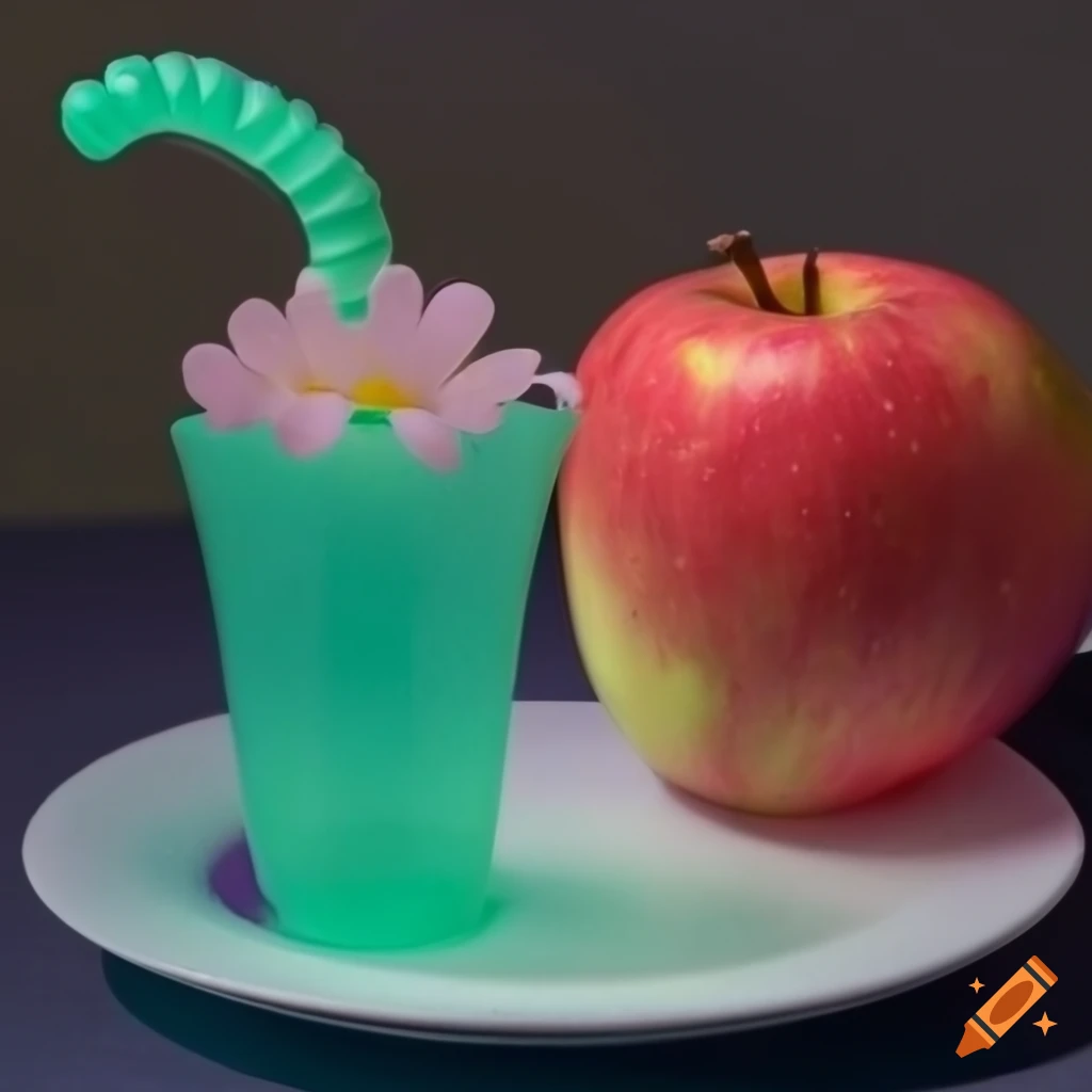 polypropylene flower cup with a creative worm