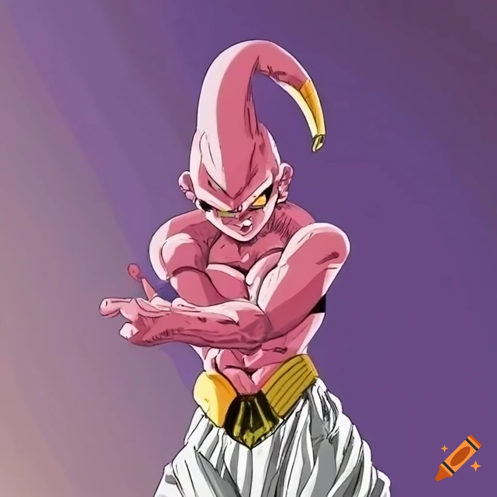 concept art of Kid Buu from Dragonball Z