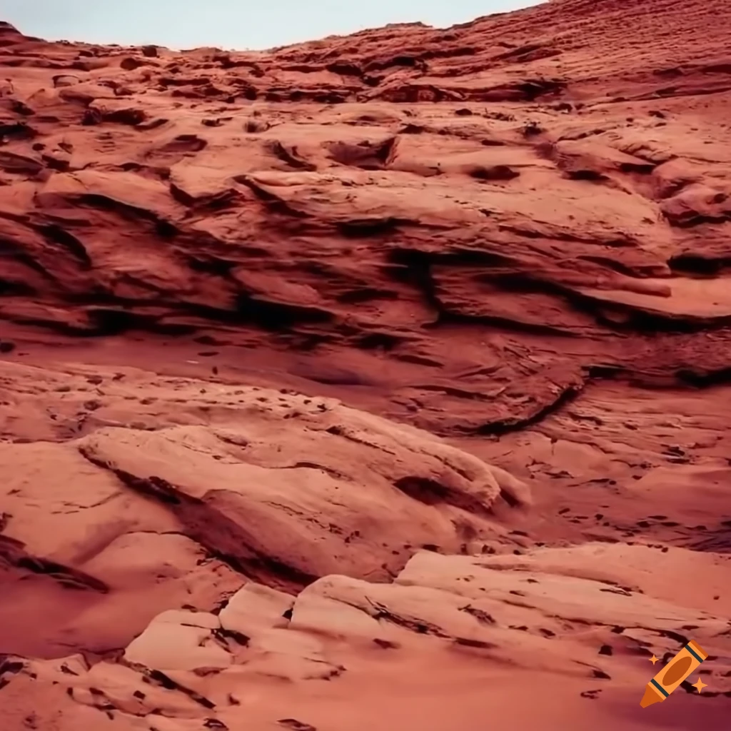 red rock desert with black sky