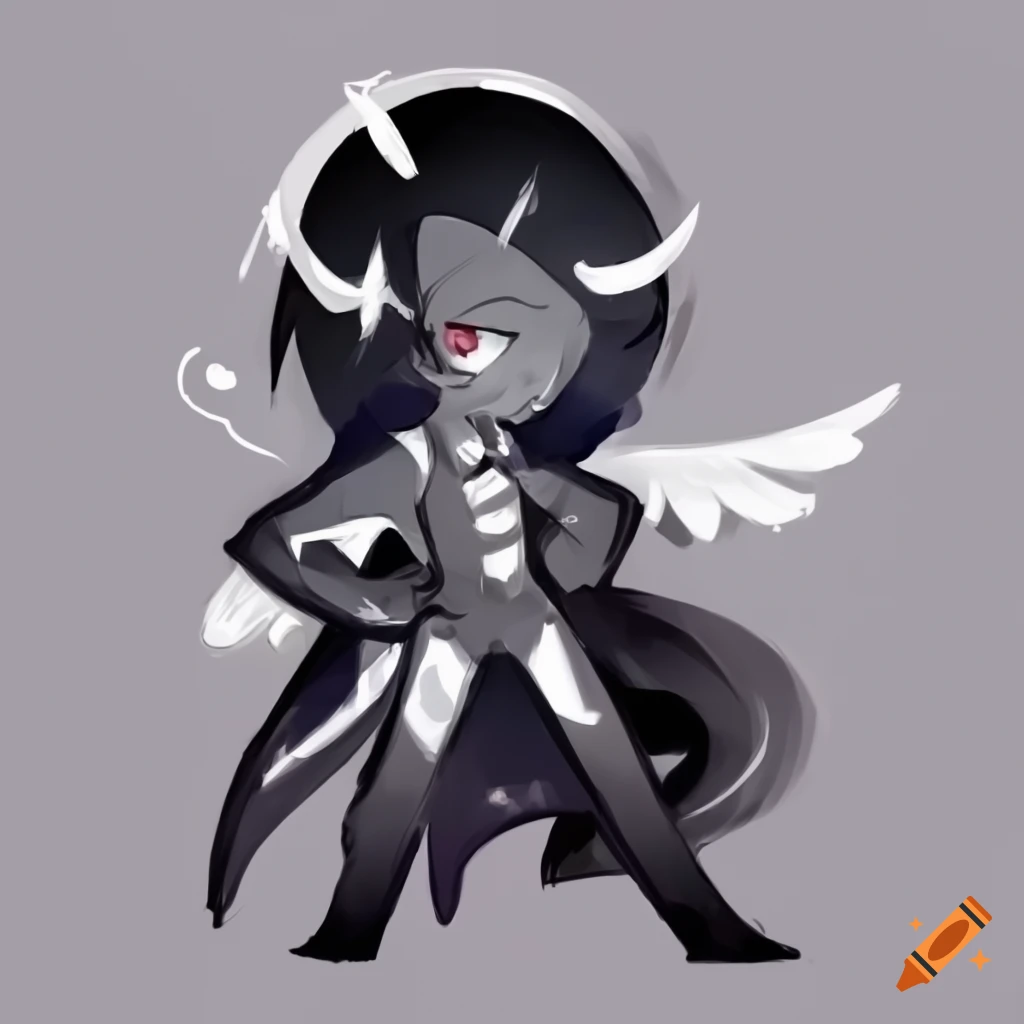 Cookie run character dragon with black hair and red eyes