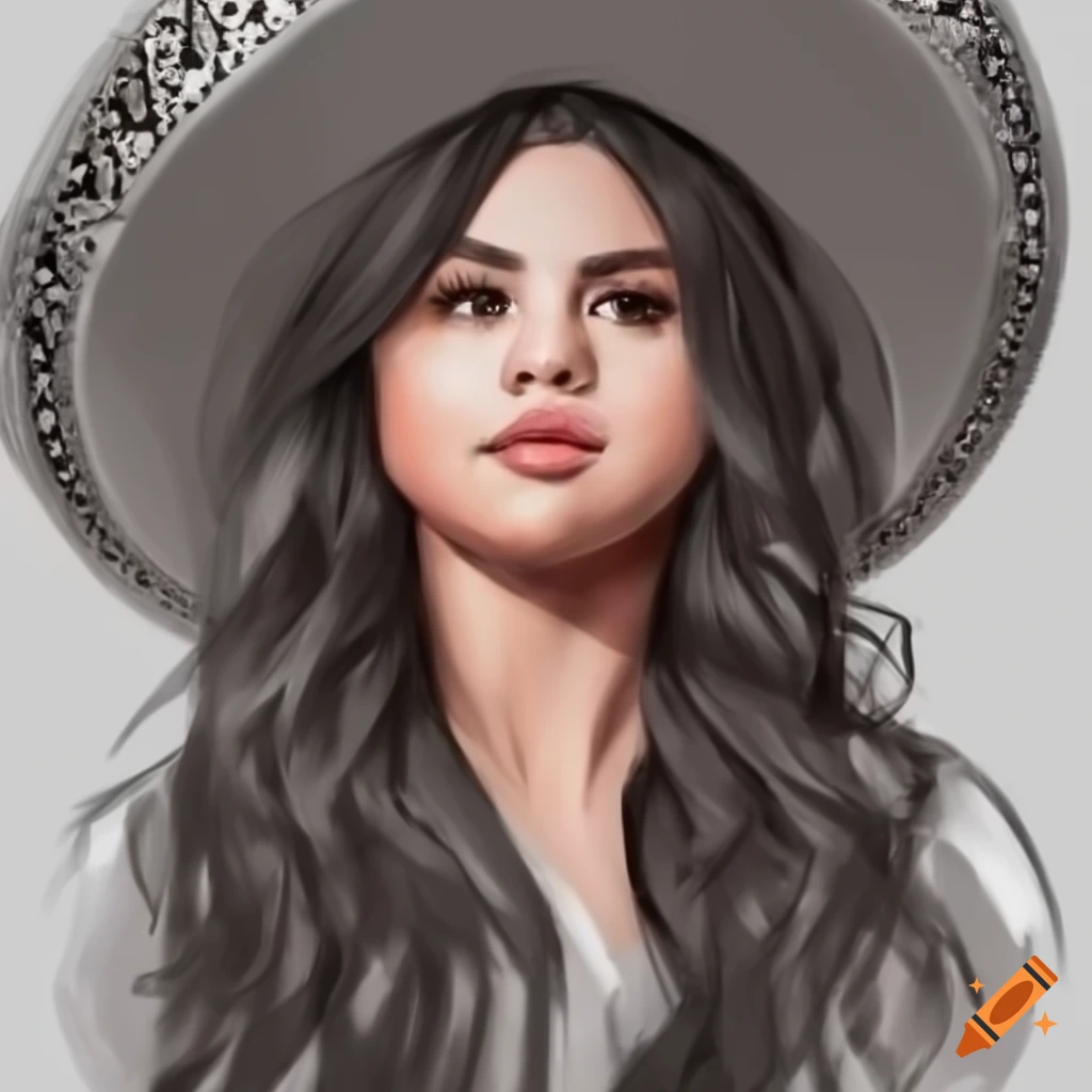 Sketch Of A Beautiful Hispanic Woman With Black Hair
