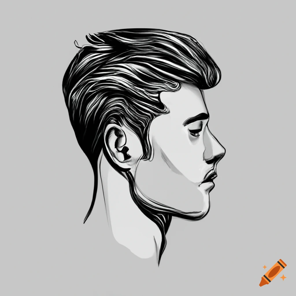 man head drawing side view hairstyle | Side view drawing, Human figure  sketches, Sketches
