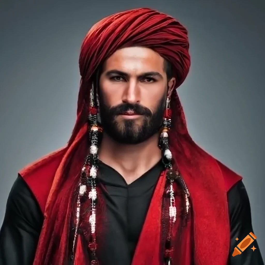 Portrait of a handsome turkish tribal chieftain on Craiyon