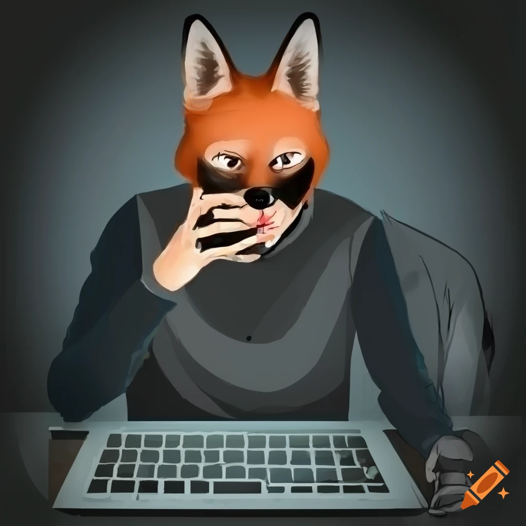 digital illustration of a hacker under fox surveillance