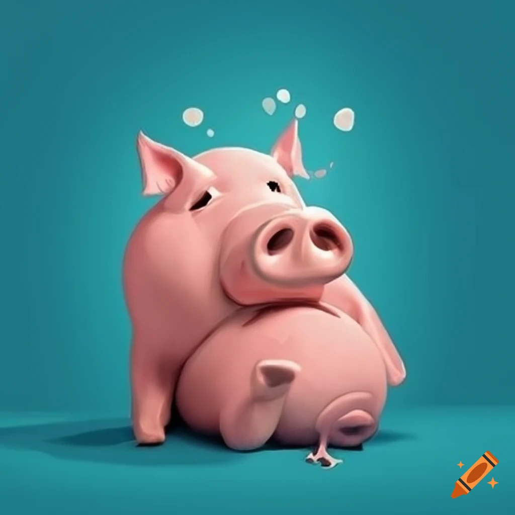 image of a worried pig