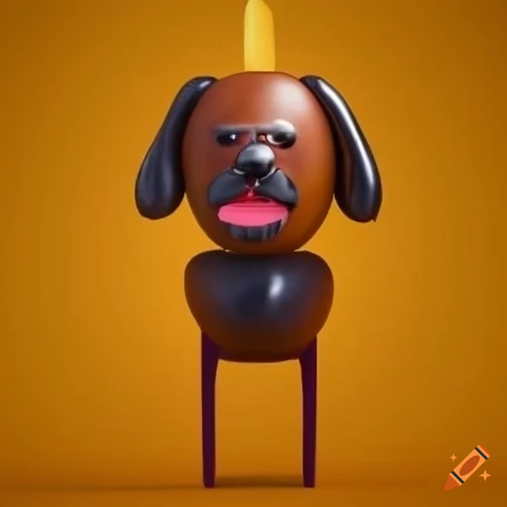 Banana dog sculpture on Craiyon