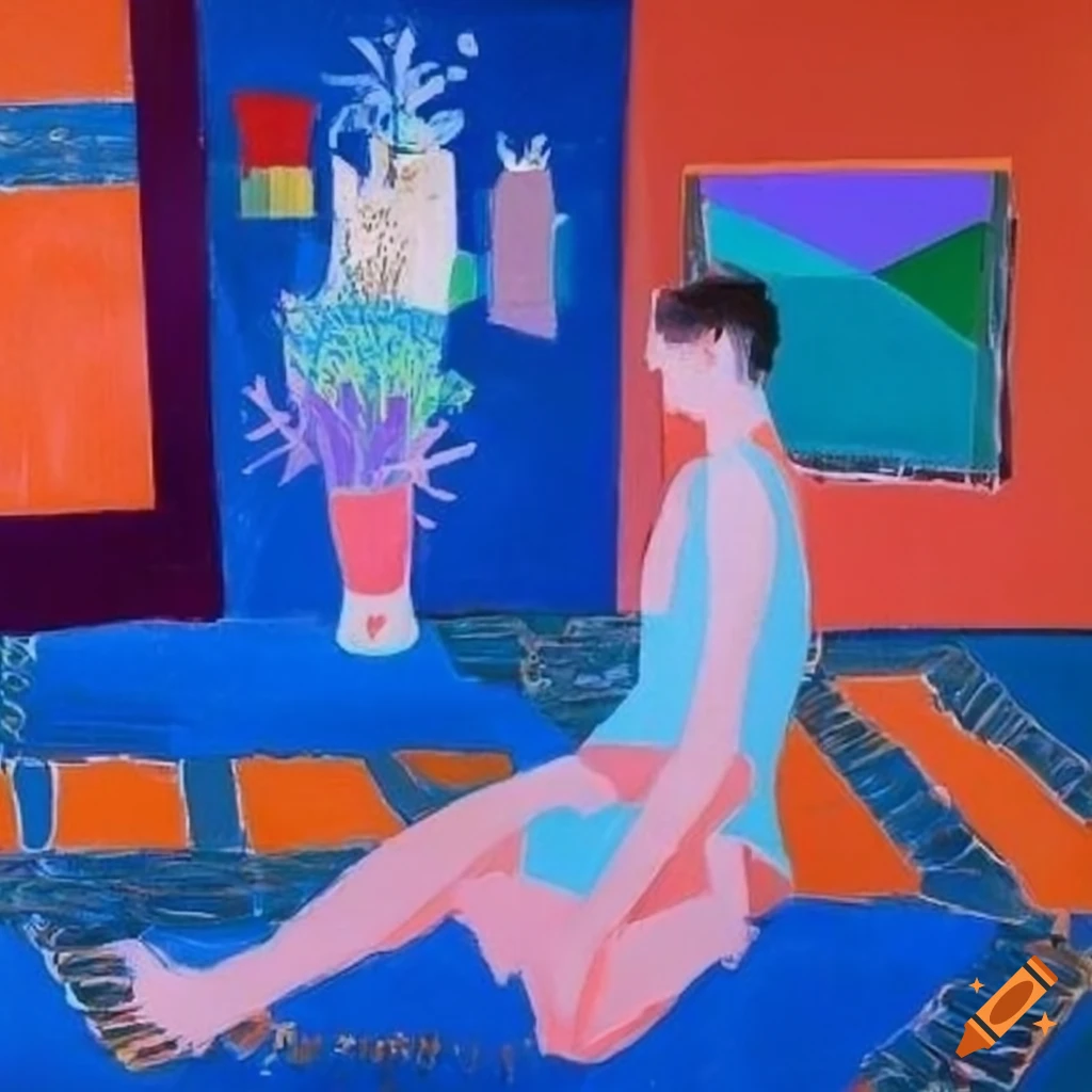 visitors at a cubism art exhibition
